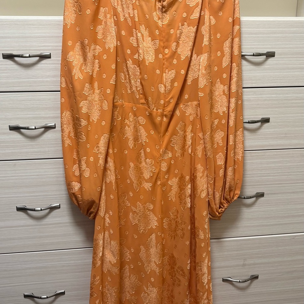 Hello Molly Orange Floral Long Sleeve Dress - Picture 3 of 6